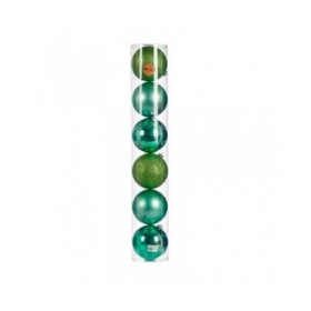 Set di palline di Natale Krist+ 00803 Verde Plastica 6 Pezzi (4 Unità)