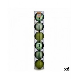 Set di palline di Natale Krist+ 00804 Verde Plastica Ø 12 cm 6 Pezzi (6 Unità)