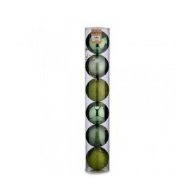 Set di palline di Natale Krist+ 00804 Verde Plastica Ø 12 cm 6 Pezzi (6 Unità)