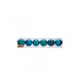 Set di palline di Natale Krist+ 00831 Azzurro Plastica Ø 7 cm (12 Unità)