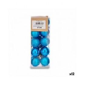 Set di palline di Natale Krist+ K1912474-2 Azzurro Plastica Ø 3 cm (12 Unità)