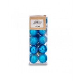 Set di palline di Natale Krist+ K1912474-2 Azzurro Plastica Ø 3 cm (12 Unità)