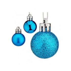 Set di palline di Natale Krist+ K1912474-2 Azzurro Plastica Ø 3 cm (12 Unità)