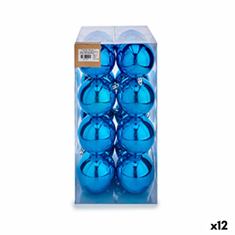 Set di palline di Natale Krist+ K1912475-1 Azzurro Plastica (12 Unità)