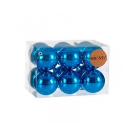 Set di palline di Natale Krist+ K1912476-1 Azzurro Plastica Ø 7 cm (12 Unità)