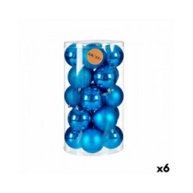 Set di palline di Natale Krist+ K1912481-2 Azzurro Plastica (6 Unità)