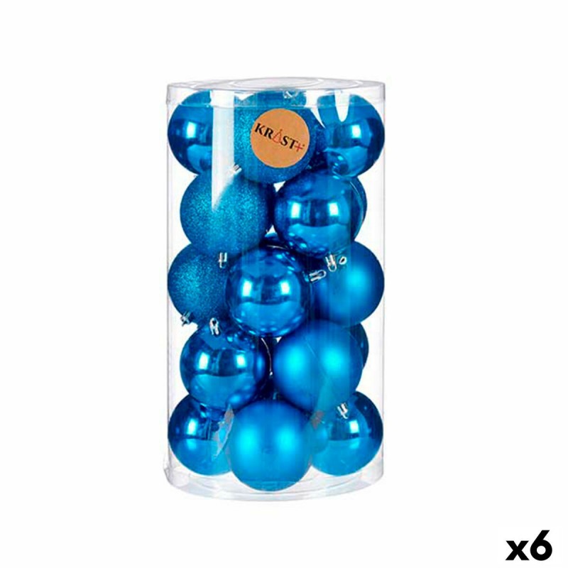 Set di palline di Natale Krist+ K1912481-2 Azzurro Plastica (6 Unità)