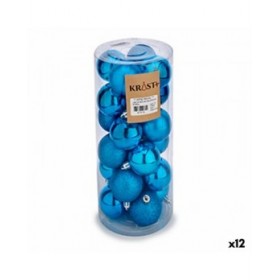 Set di palline di Natale Krist+ K1912484-2 Azzurro Plastica (12 Unità)