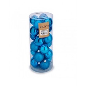 Set di palline di Natale Krist+ K1912484-2 Azzurro Plastica (12 Unità)