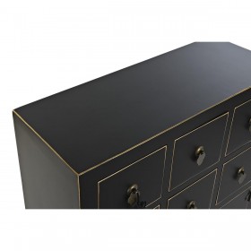 Cassettiera DKD Home Decor Nero Dorato Abete Legno MDF Orientale 63 x 28 x 101 cm