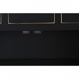 Cassettiera DKD Home Decor Nero Dorato Abete Legno MDF Orientale 63 x 28 x 101 cm