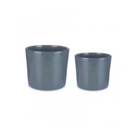 Set di Vasi Ibergarden CILINDRO-22-27-A Antracite Argilla Ø 22 cm Ø 27 cm 22 x 22 x 19 cm 27 x 27 x 23 cm 2 Pezzi