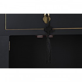 Comodino DKD Home Decor Bianco Nero Dorato Abete Legno MDF 45 x 36 x 66 cm