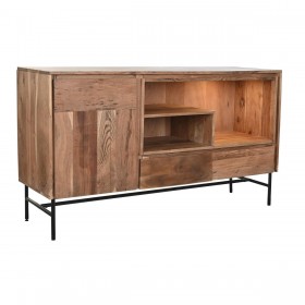 Credenza DKD Home Decor 142 x 40 x 81 cm Nero Metallo Marrone Acacia