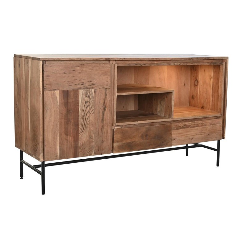 Credenza DKD Home Decor 142 x 40 x 81 cm Nero Metallo Marrone Acacia