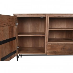 Credenza DKD Home Decor 142 x 40 x 81 cm Nero Metallo Marrone Acacia