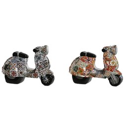Mobile TV DKD Home Decor Bianco Beige Grigio Multicolore Ceramica Legno di mango 130 x 40 x 56 cm