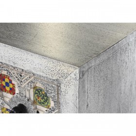 Cassettiera DKD Home Decor Ceramica Grigio Bianco Legno di mango (80 x 38 x 80 cm)