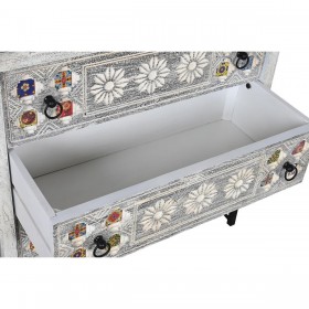 Cassettiera DKD Home Decor Ceramica Grigio Bianco Legno di mango (80 x 38 x 80 cm)