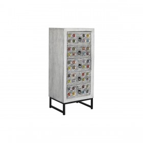 Cassettiera DKD Home Decor Bianco Grigio Ceramica Legno di mango Indiano 45 x 35 x 107 cm