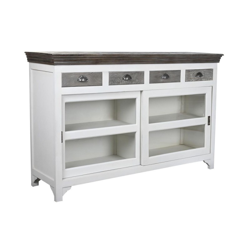 Credenza DKD Home Decor 165 x 45,7 x 105,4 cm Cristallo Grigio Bianco Marrone scuro Legno di mango