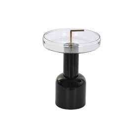 Tavolo aggiuntivo DKD Home Decor Cristallo Nero Trasparente Ferro 41 x 41 x 57 cm