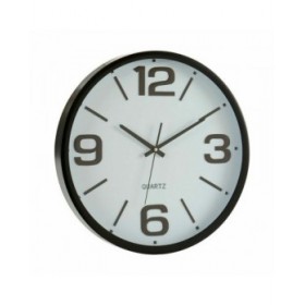 Orologio da Parete Bianco Nero Cristallo Plastica 40 x 5 x 40 cm (6 Unità)
