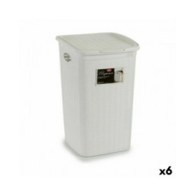 Cesto per i Panni Stefanplast Elegance Bianco Plastica 50 L 36,5 x 54,5 x 38 cm (6 Unità)