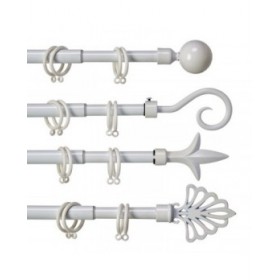 Bastone per Tende Estensibile 170 - 320 cm Bianco Ferro (8 Unità)