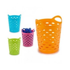 Cestino per Mollette Giallo Azzurro Arancio Rosa polistirene 14 x 17 x 14 cm (12 Unità)