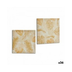 Tela Foglia della pianta Dorato 28 x 28 x 1,5 cm (36 Unità)