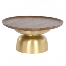 Tavolino da Caffè DKD Home Decor Acciaio Legno di mango (80 x 80 x 38 cm)