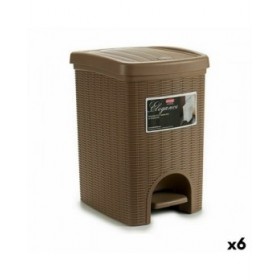 Cestino a pedale Stefanplast Elegance Marrone Plastica 20 L (6 Unità)