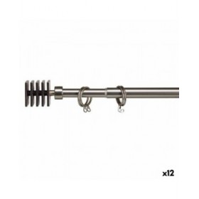 Bastone per Tende Estensibile Quadrato Argentato Ferro 4,5 x 125,5 x 4,5 cm (12 Unità)