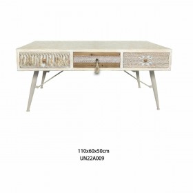 Tavolino da Caffè DKD Home Decor Abete Cotone (110 x 60 x 50 cm)