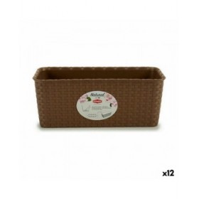 Vaso rettangolare da Balcone Stefanplast Marrone PVC 13 x 11 x 28,5 cm (12 Unità)