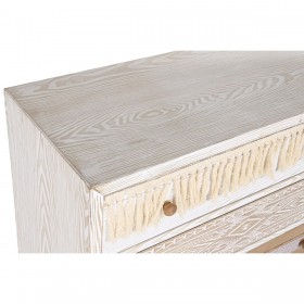 Cassettiera DKD Home Decor Abete Naturale Cotone Bianco (80 x 35 x 80 cm)