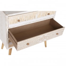 Cassettiera DKD Home Decor Abete Naturale Cotone Bianco (80 x 35 x 80 cm)