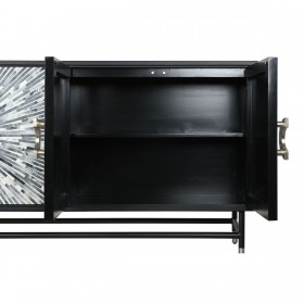 Credenza DKD Home Decor 160 x 40 x 80 cm Nero Grigio Bianco Osso Resina Legno MDF