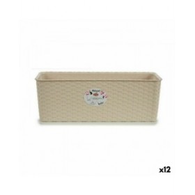 Vaso rettangolare da Balcone Stefanplast Beige Plastica 17,5 x 16 x 48,5 cm (12 Unità)