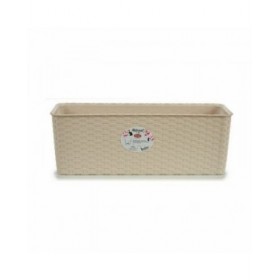 Vaso rettangolare da Balcone Stefanplast Beige Plastica 17,5 x 16 x 48,5 cm (12 Unità)