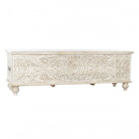 Forziere DKD Home Decor Bianco Legno di mango Mandala 150 x 43 x 50 cm
