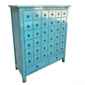 Cassettiera DKD Home Decor Azzurro Legno di olmo Orientale Laccato 102 x 42 x 120 cm
