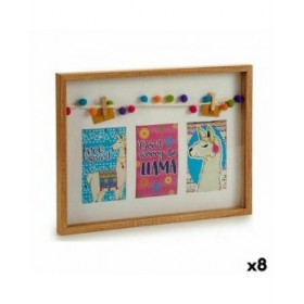 Portafoto da Parete Nappe Fiamma Multicolore Legno 30 x 3 x 41 cm (8 Unità)