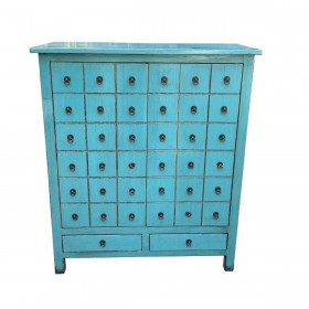 Cassettiera DKD Home Decor Azzurro Legno di olmo Orientale Laccato 102 x 42 x 120 cm