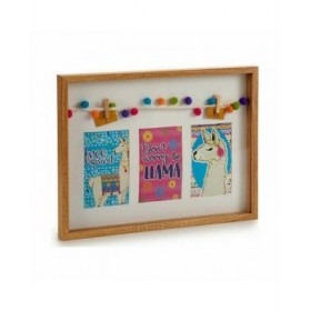 Portafoto da Parete Nappe Fiamma Multicolore Legno 30 x 3 x 41 cm (8 Unità)