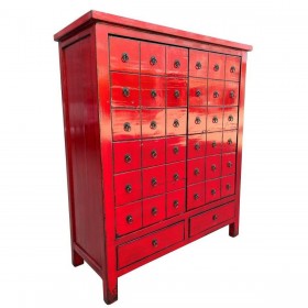 Cassettiera DKD Home Decor Rosso Legno di olmo Orientale Laccato 102 x 42 x 120 cm