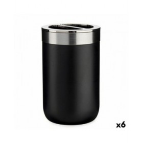 Portaspazzolini da Denti Berilo BP15-002-1 Nero Argentato Plastica 7,7 x 11,2 x 7,7 cm (6 Unità)