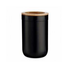 Portaspazzolini da Denti Berilo BP16-103BK Marrone Nero Naturale Bambù polipropilene 7,7 x 11,5 x 7,7 cm (6 Unità)