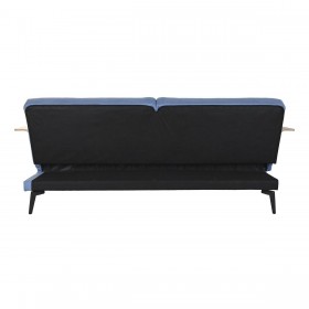Divano Letto DKD Home Decor Nero Azzurro Metallo Marrone Poliestere Legno di eucalipto (203 x 87 x 81 cm)
